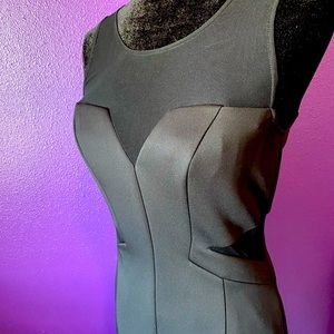 Guess Black Cut-Out Mesh Dress